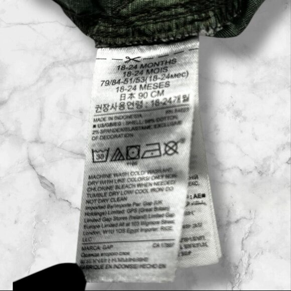 Baby Gap Camo Print Pants With Elastic Waist & Drawstring Size 18-24 Months Gre - Picture 4 of 12